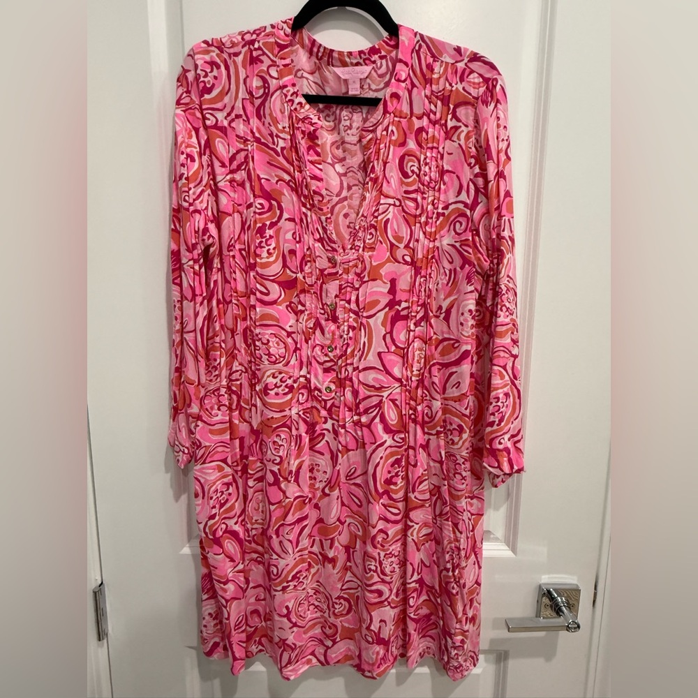 Lilly Pulitzer Pink and Orange Midi Dress